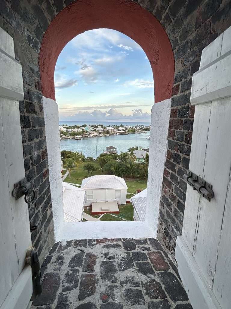 View from inside Elbow Cay lighthouse.